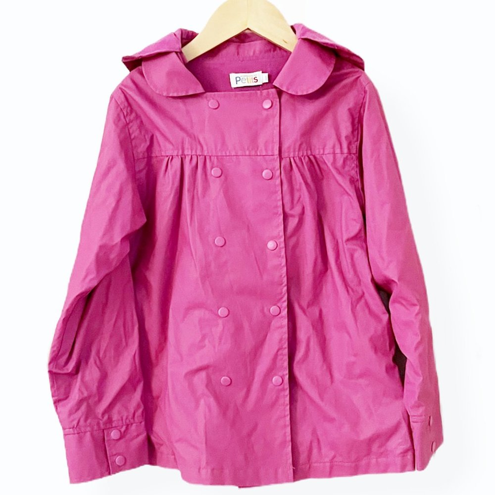 La Compagnie Des Petits Girls Pink Hooded Raincoat